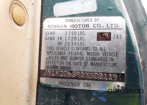 1983 Datsun 280Zx 2+2 z USA, uszkodzony, nr VIN JN1HZ06S9DX508114